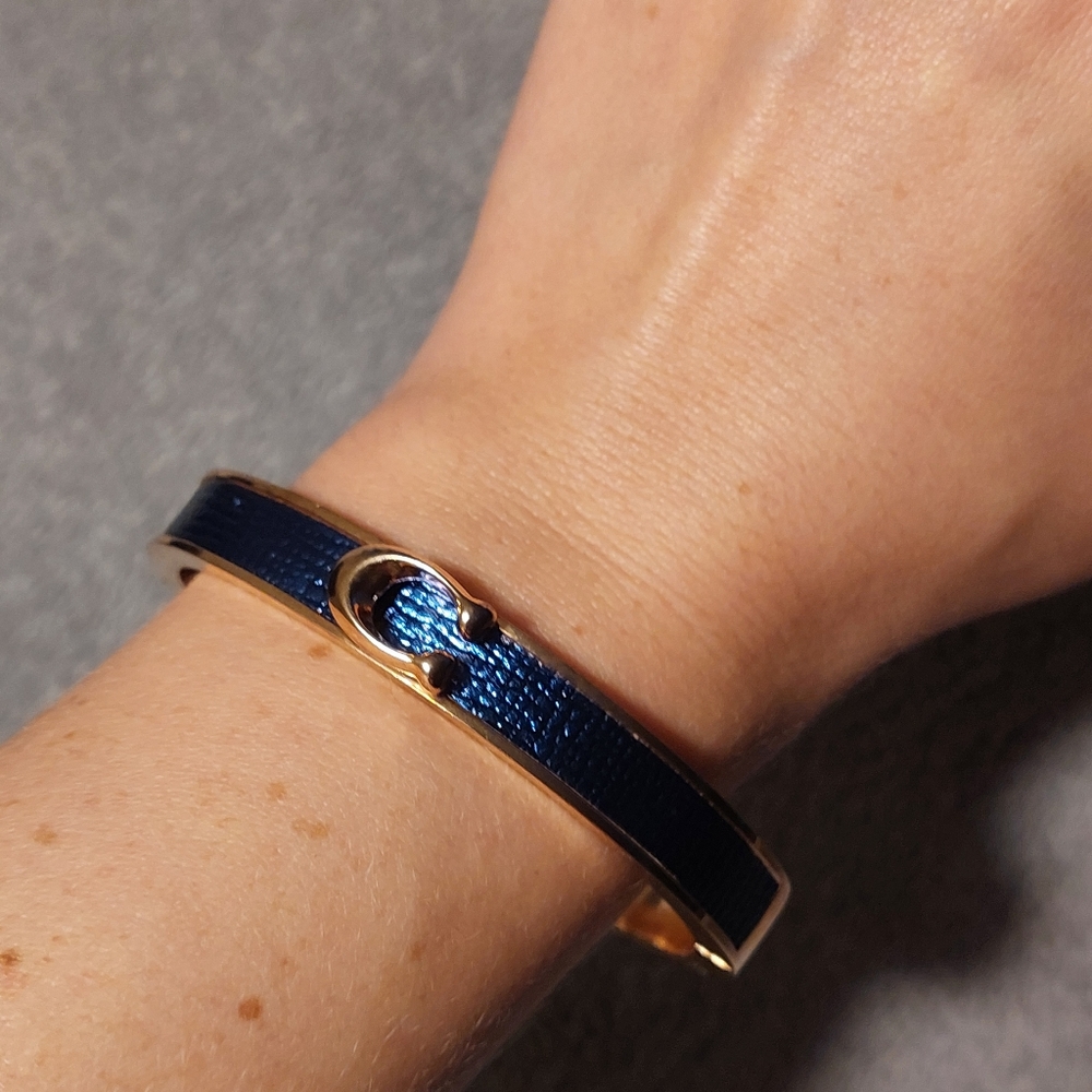 Coach rose gold and blue bracelet